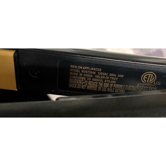 Revlon 1” RVST2046 Gold Black Ceramic Tourmaline Flat Iron Straightener - Tested - Picture 5 of 5